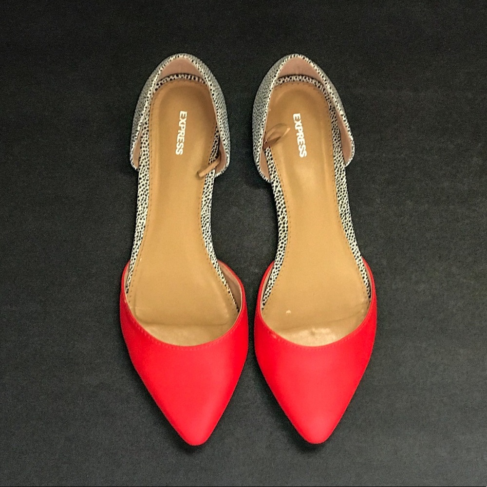 Red, black and white flats